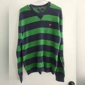 American Eagle Y2K Rubgy Stripe Waffle Knit Sz L